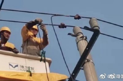 金湖縣供電公司10千伏變配采用帶電作業方式進行施工改造