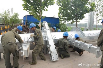 10千伏通達線富強支線新建9號轉角鐵塔線路，助力地方經濟發展