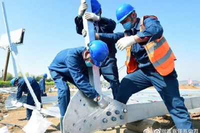 盱城鎮新灣村組立35千伏鐵塔