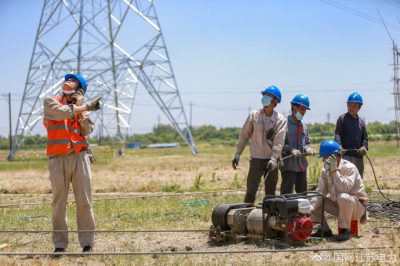 江蘇常州中吳至湖濱220千伏線路工程現場
