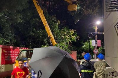 無懼大風，連夜搶修供電線路